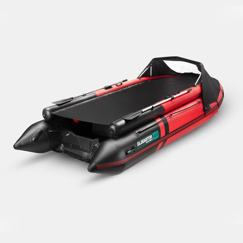 Надувная лодка GLADIATOR E420X PRO красно-черный